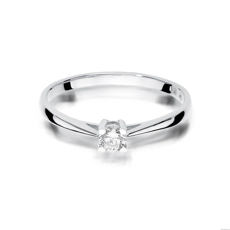 Pierścionek W367 Diament 0,15ct białe złoto