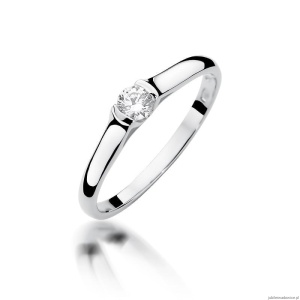Pierścionek W369 Diament 0,15ct białe złoto