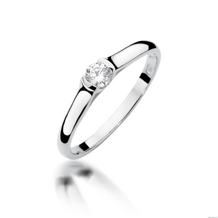 Pierścionek W369 Diament 0,15ct białe złoto