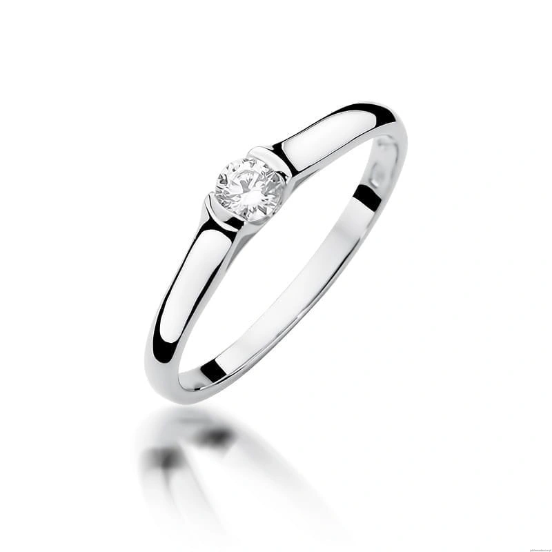 Pierścionek W369 Diament 0,15ct białe złoto