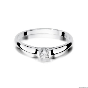Pierścionek W369 Diament 0,15ct białe złoto