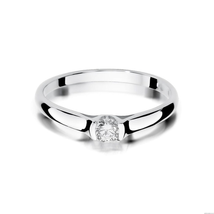 Pierścionek W369 Diament 0,15ct białe złoto