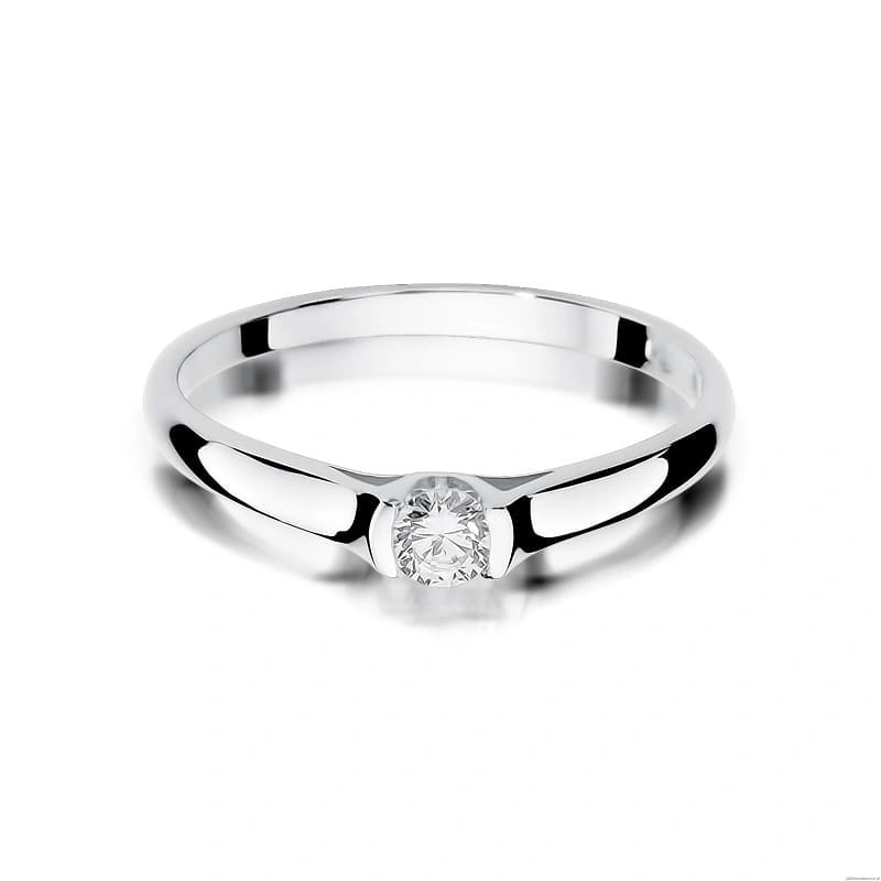 Pierścionek W369 Diament 0,15ct białe złoto