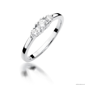 Pierścionek W377 Diament 0,15ct białe złoto