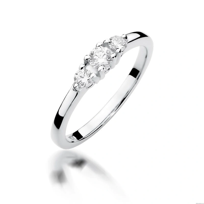 Pierścionek W377 Diament 0,15ct białe złoto