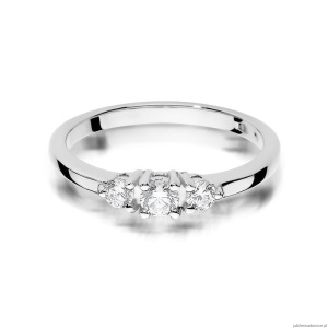 Pierścionek W377 Diament 0,15ct białe złoto