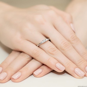 Pierścionek W377 Diament 0,15ct białe złoto