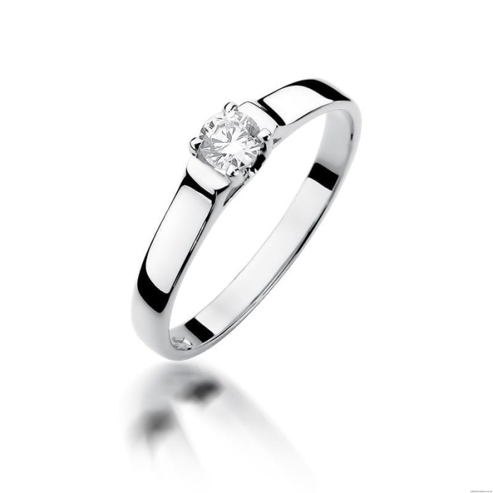 Pierścionek W381 Diament 0,18ct białe złoto