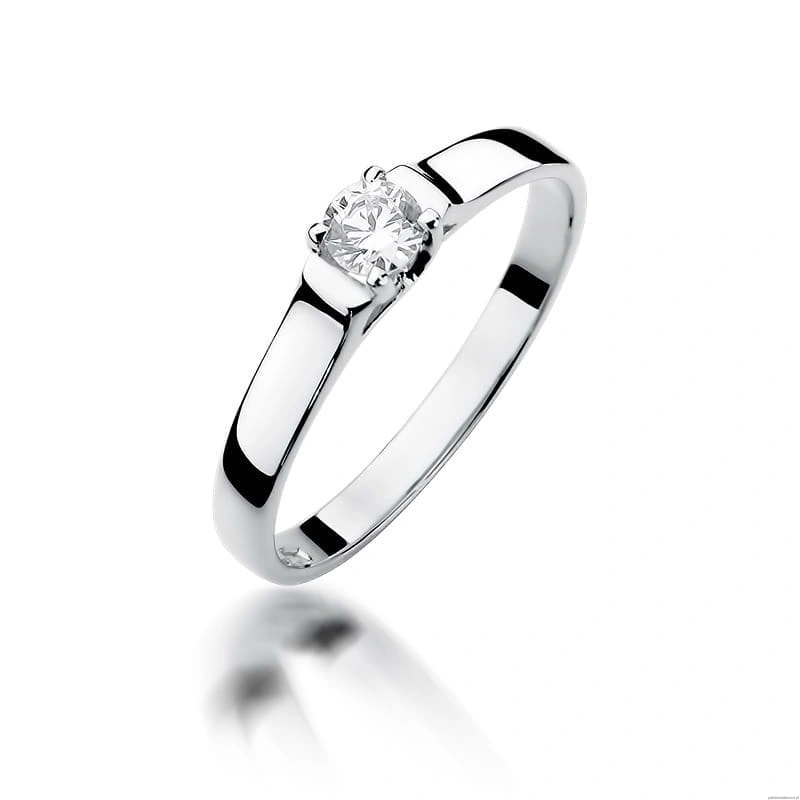 Pierścionek W381 Diament 0,18ct białe złoto