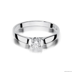 Pierścionek W381 Diament 0,18ct białe złoto