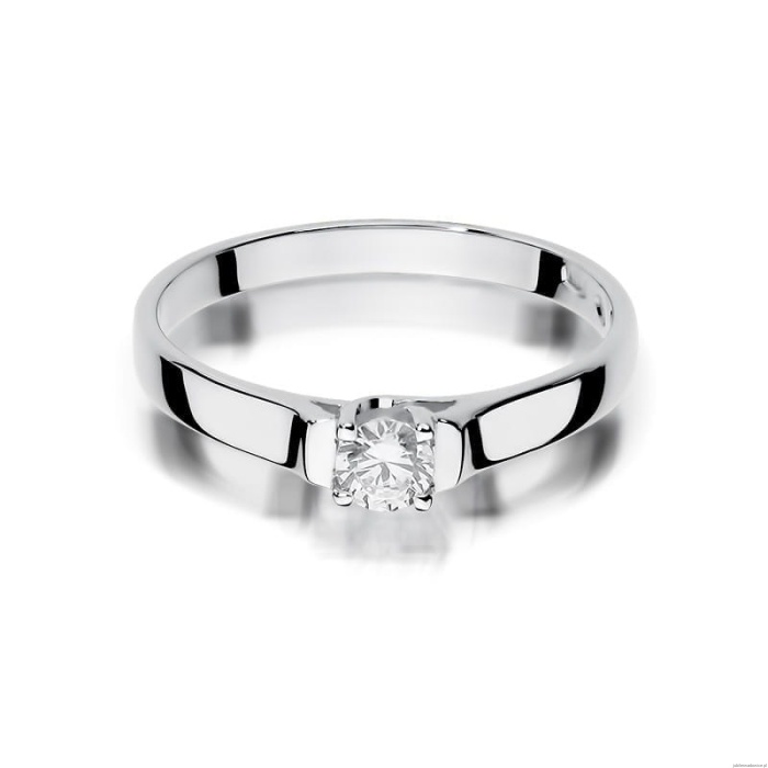 Pierścionek W381 Diament 0,18ct białe złoto