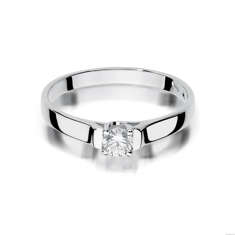 Pierścionek W381 Diament 0,18ct białe złoto