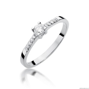 Pierścionek W382 Diament 0,15ct białe złoto