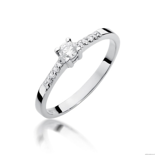 Pierścionek W382 Diament 0,15ct białe złoto