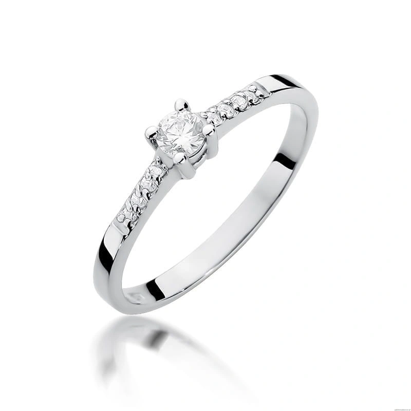 Pierścionek W382 Diament 0,15ct białe złoto