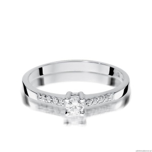 Pierścionek W382 Diament 0,15ct białe złoto