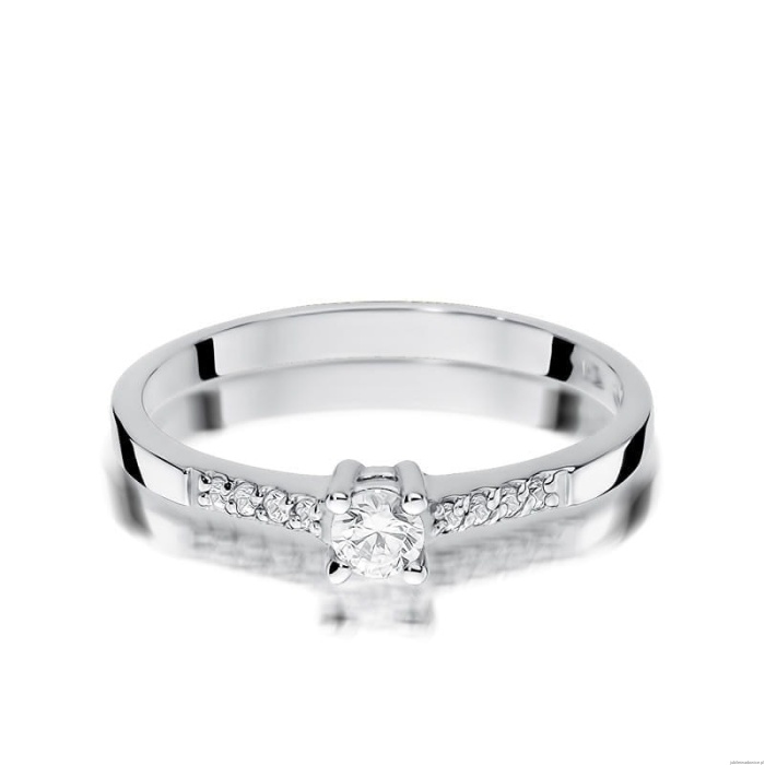 Pierścionek W382 Diament 0,15ct białe złoto