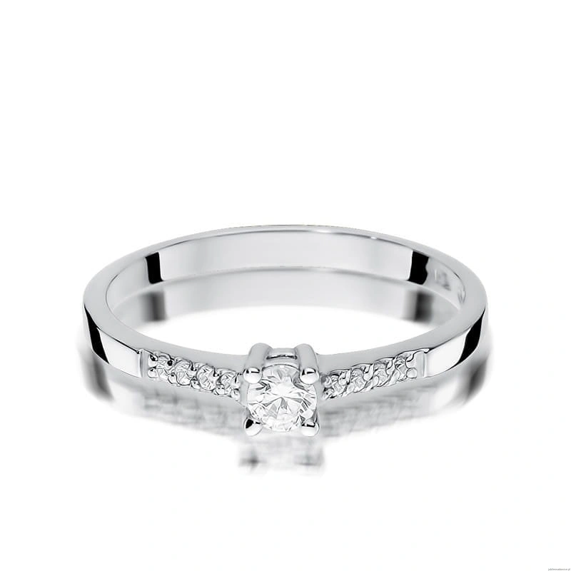 Pierścionek W382 Diament 0,15ct białe złoto