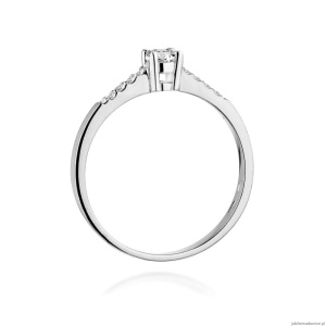 Pierścionek W382 Diament 0,15ct białe złoto