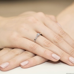 Pierścionek W382 Diament 0,15ct białe złoto