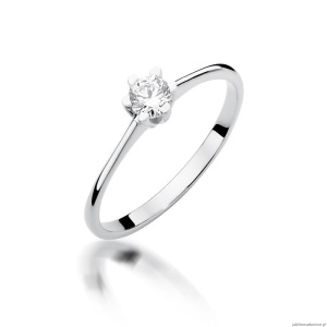 Pierścionek W387 Diament 0,23ct białe złoto