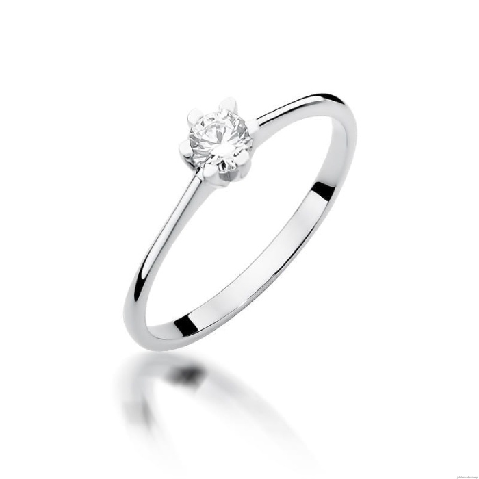 Pierścionek W387 Diament 0,23ct białe złoto