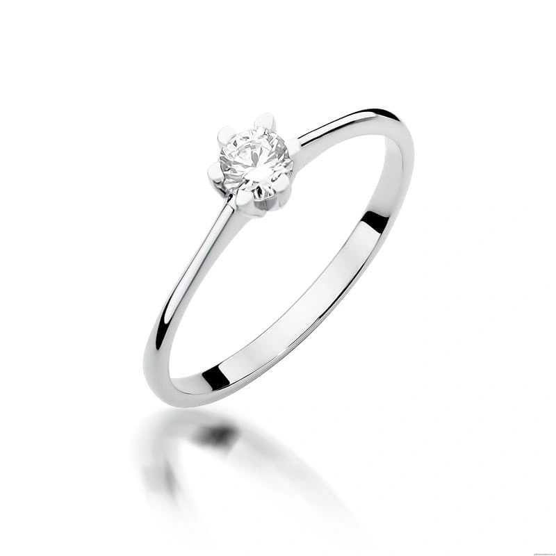 Pierścionek W387 Diament 0,23ct białe złoto