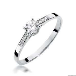 Pierścionek W399 Diament 0,15ct białe złoto