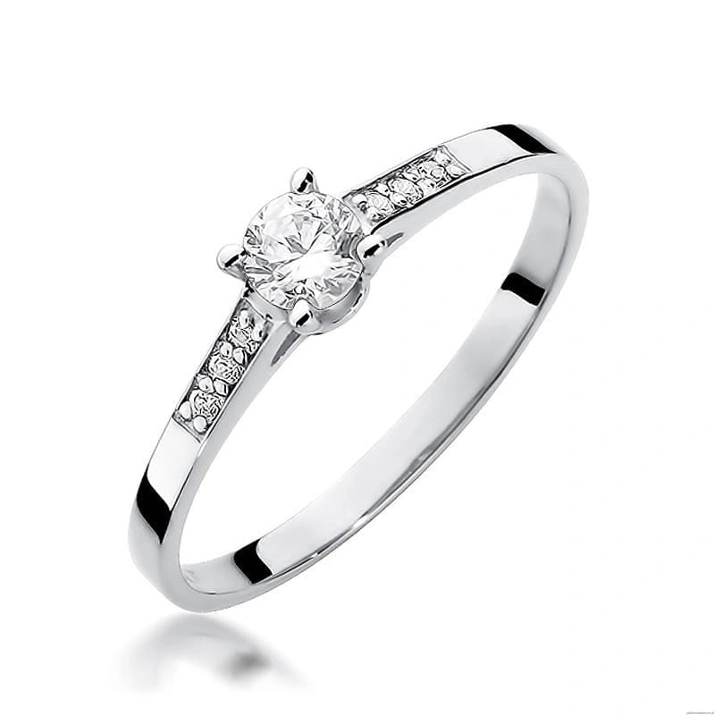 Pierścionek W399 Diament 0,15ct białe złoto