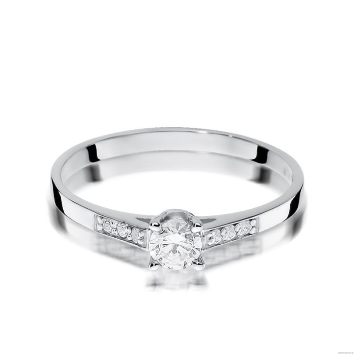 Pierścionek W399 Diament 0,15ct białe złoto