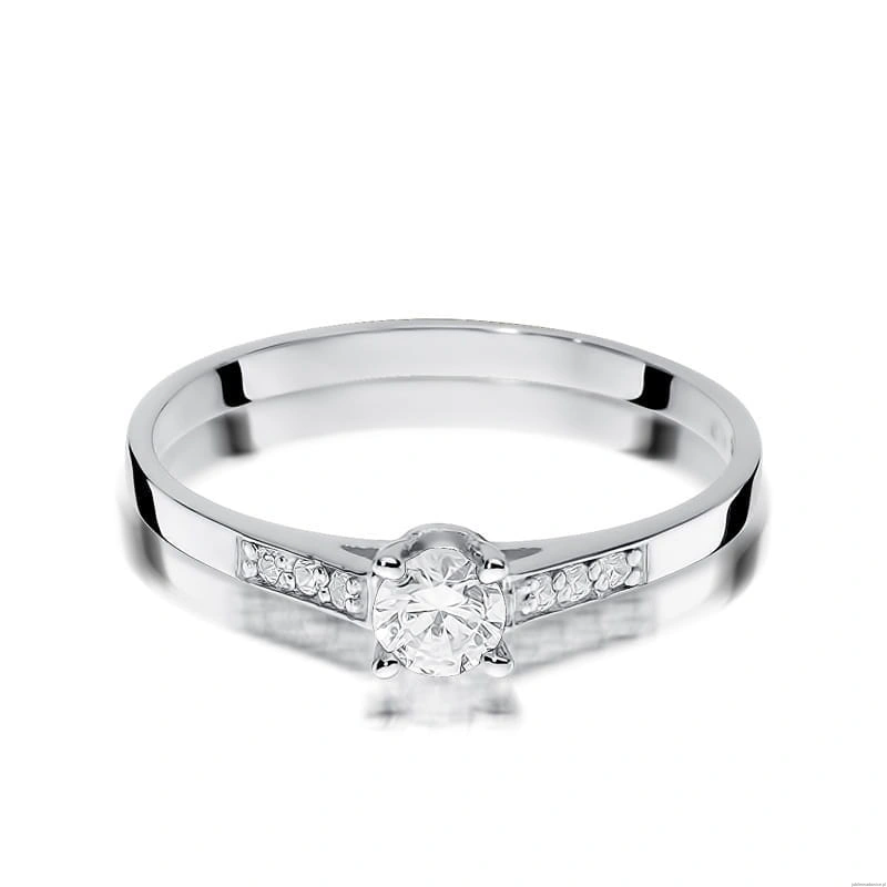 Pierścionek W399 Diament 0,15ct białe złoto