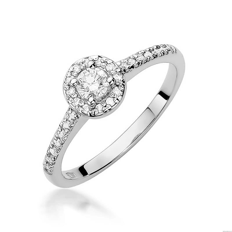 Pierścionek W406 Diament 0,15ct białe złoto