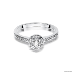 Pierścionek W406 Diament 0,15ct białe złoto