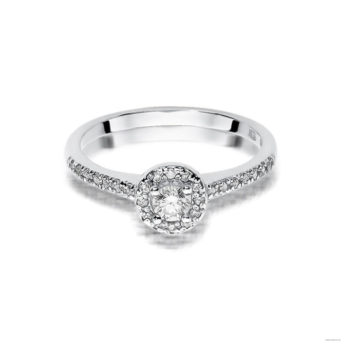 Pierścionek W406 Diament 0,15ct białe złoto