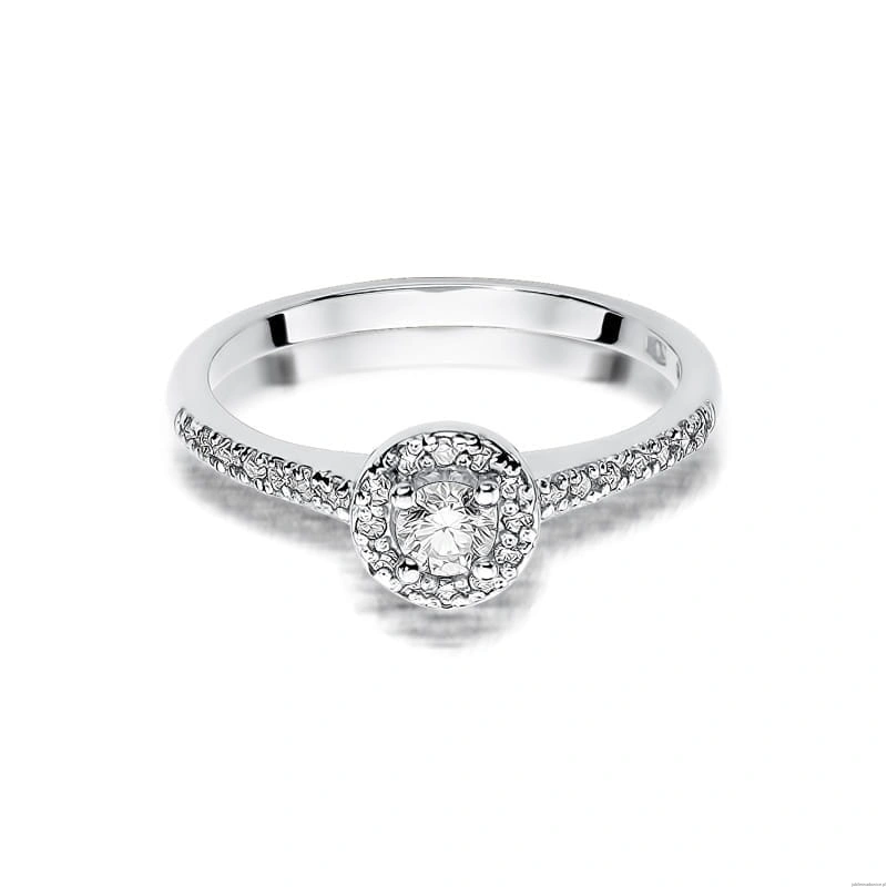 Pierścionek W406 Diament 0,15ct białe złoto