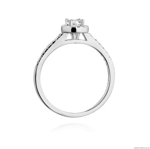 Pierścionek W406 Diament 0,15ct białe złoto