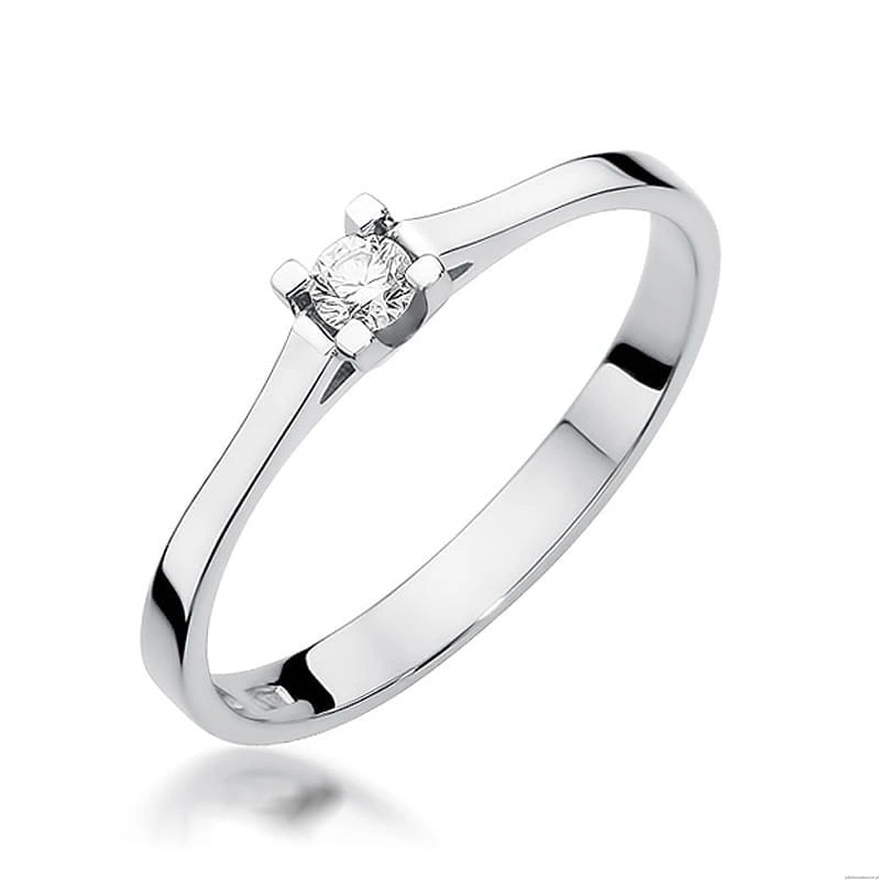 Pierścionek W407 Diament 0,09ct białe złoto