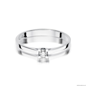 Pierścionek W407 Diament 0,09ct białe złoto