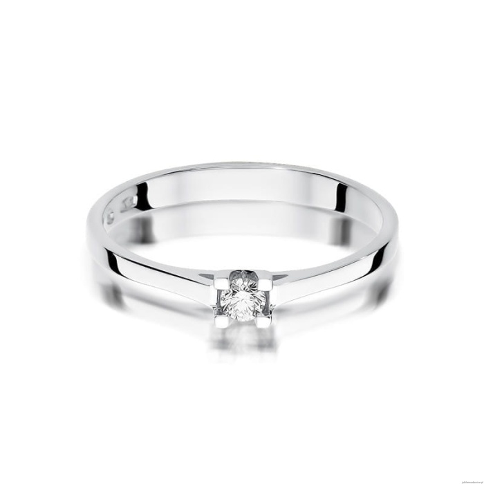 Pierścionek W407 Diament 0,09ct białe złoto