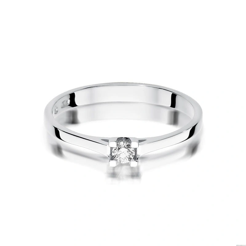 Pierścionek W407 Diament 0,09ct białe złoto