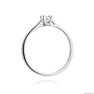Pierścionek W407 Diament 0,09ct białe złoto