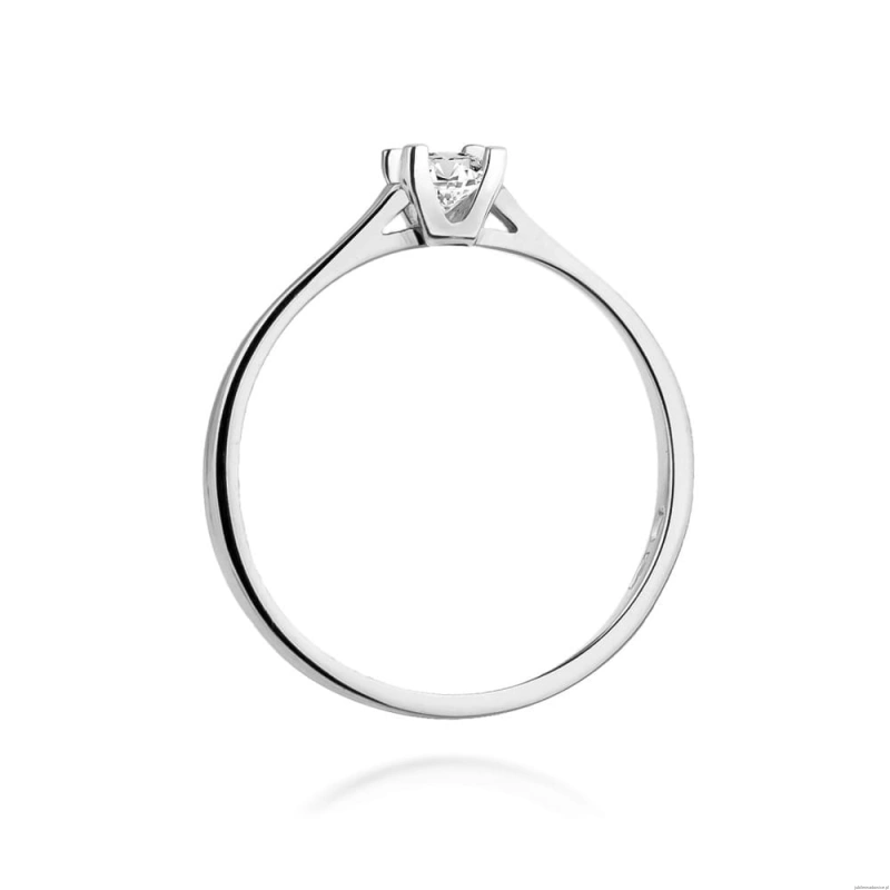 Pierścionek W407 Diament 0,09ct białe złoto