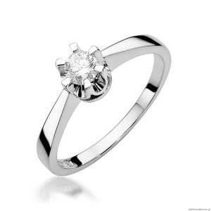 Pierścionek W408 Diament 0,25ct białe złoto