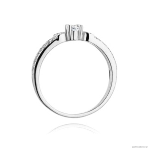 Pierścionek W411 Diament 0,10ct białe złoto