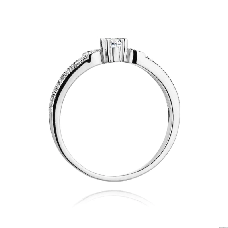 Pierścionek W411 Diament 0,10ct białe złoto