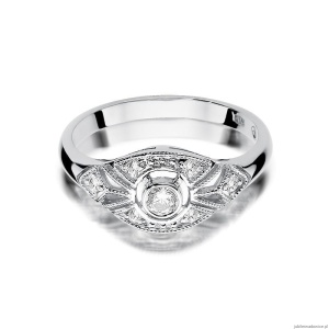Pierścionek W413 Diament 0,10ct białe złoto