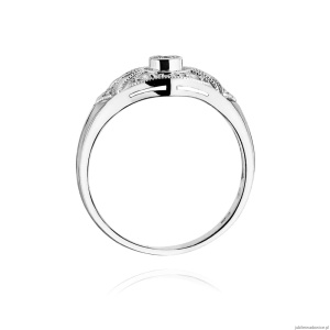 Pierścionek W413 Diament 0,10ct białe złoto