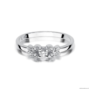 Pierścionek W414 Diament 0,10ct białe złoto