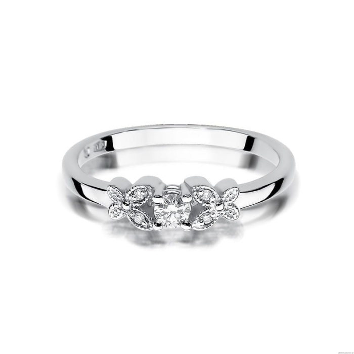 Pierścionek W414 Diament 0,10ct białe złoto