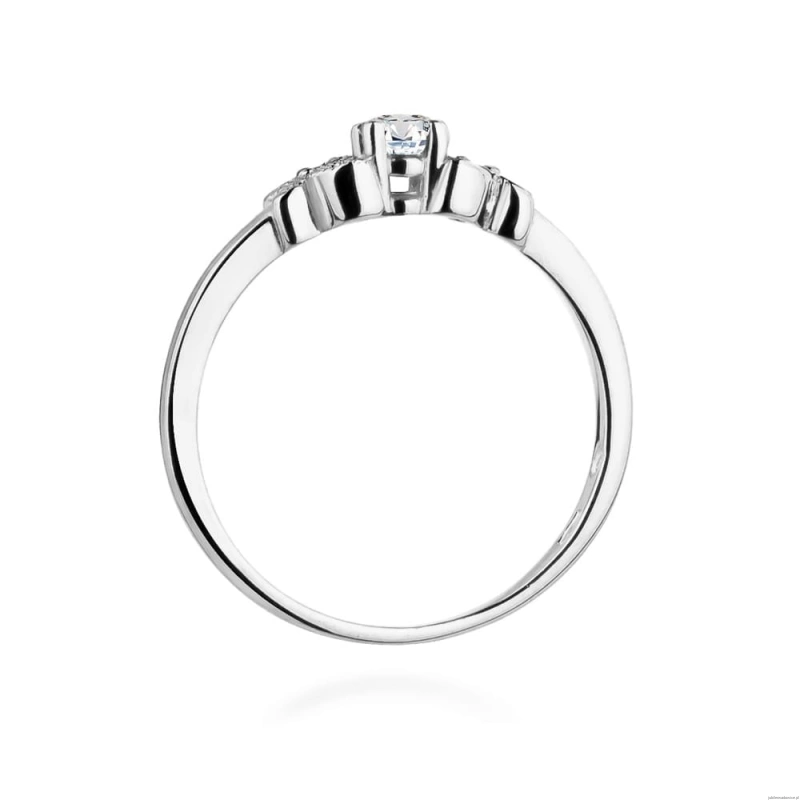 Pierścionek W414 Diament 0,10ct białe złoto